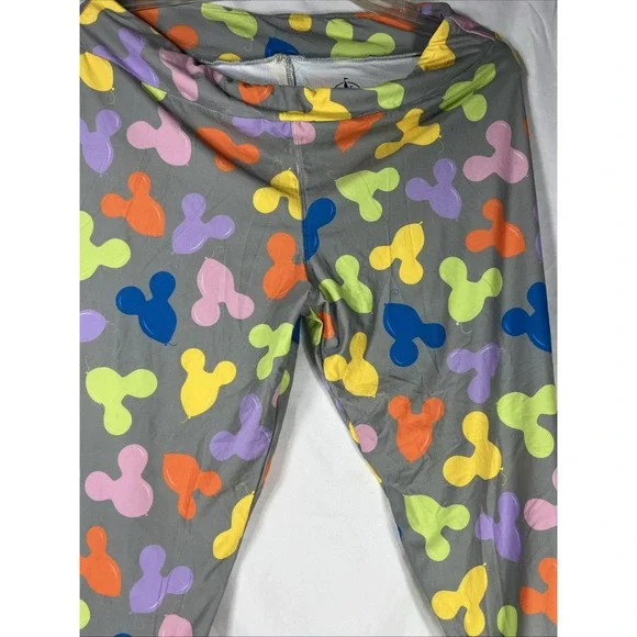 Disney Parks Mickey Balloons Women's Leggings Gray size Large Stretch Pants - Picture 6 of 15